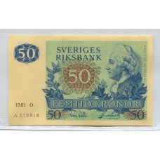 SUECIA 1981 50 KORONAS BILLETE SIN CIRCULAR, UNC